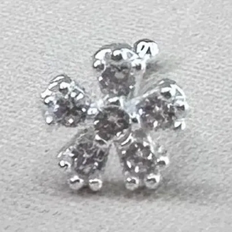 PIERCING PRATA FLOR CRAVEJADA