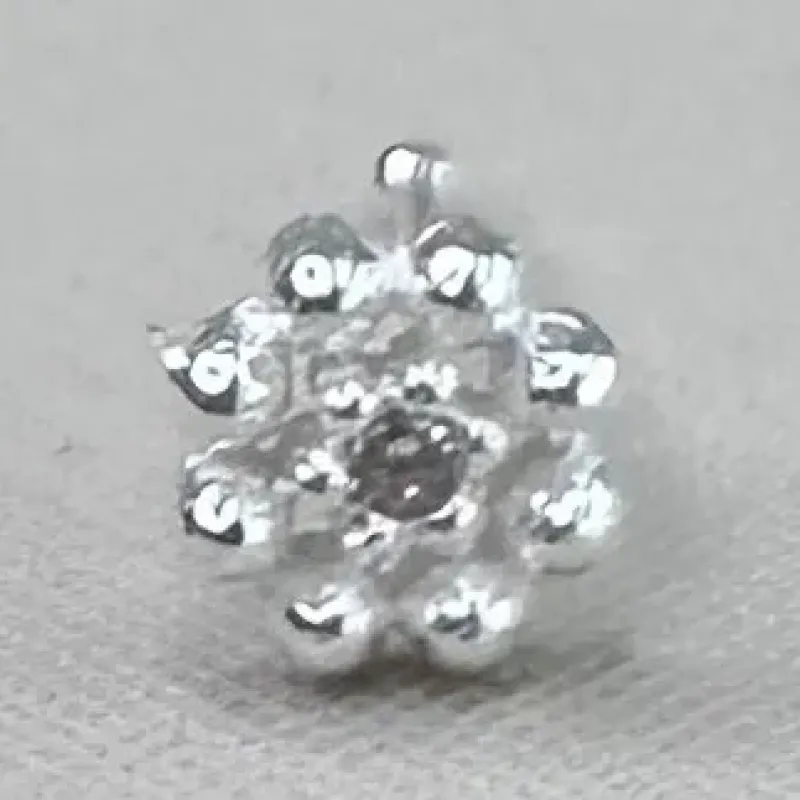 PIERCING PRATA NARIZ FLOR COM ZIRCONIA