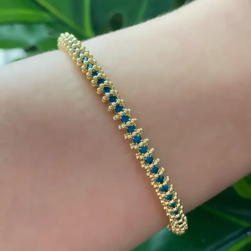 BRACELETE ASPIRAL ZIRCONIA AZUL