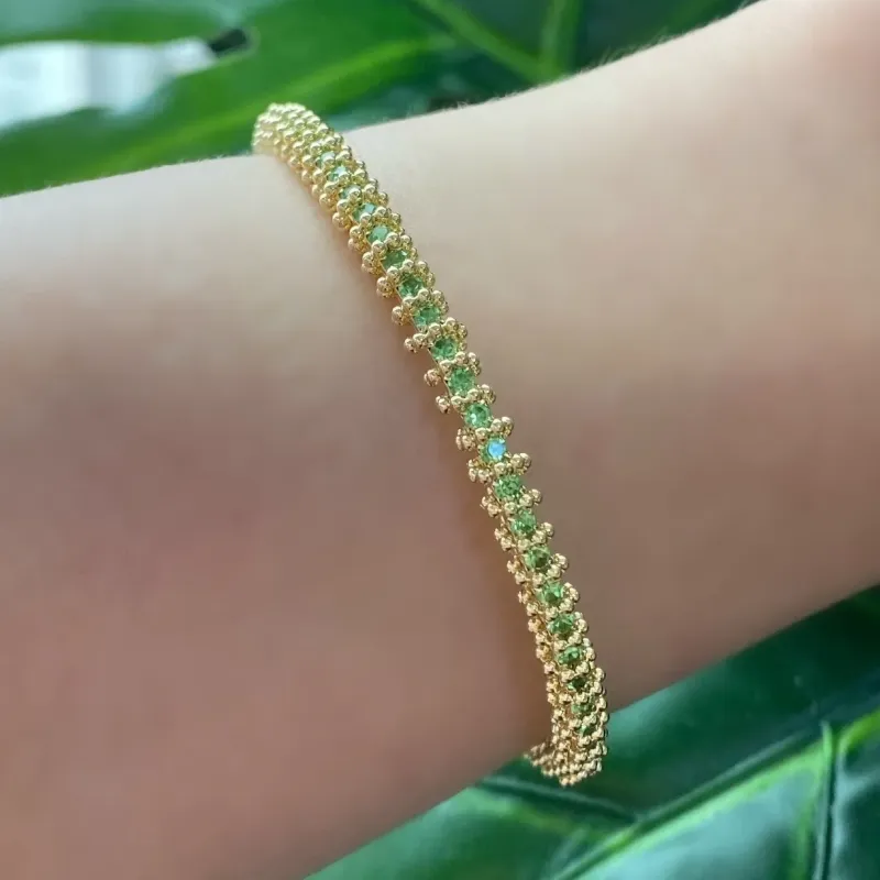 BRACELETE ASPIRAL ZIRCONIA VERDE