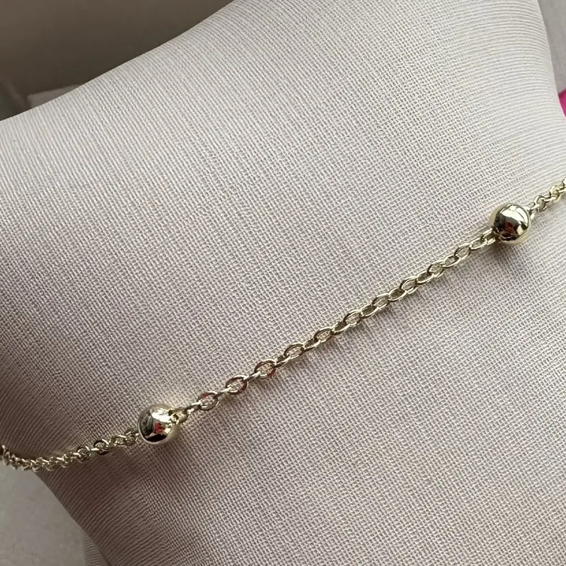 PULSEIRA BOLINHA ELO CADEADO INFANTIL