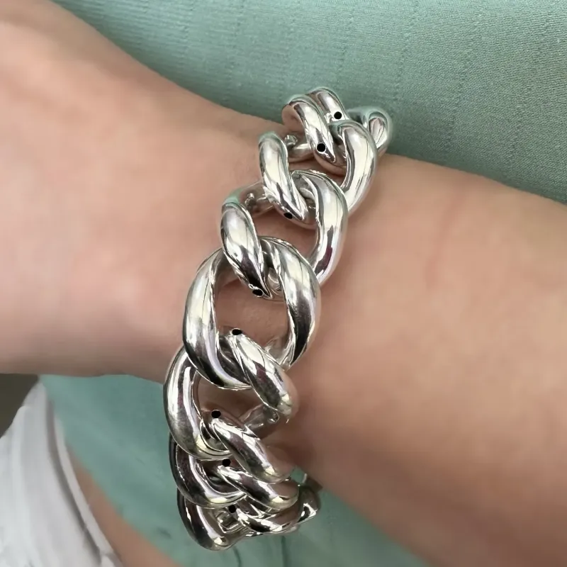 PULSEIRA PRATA GRUMET GROSSA