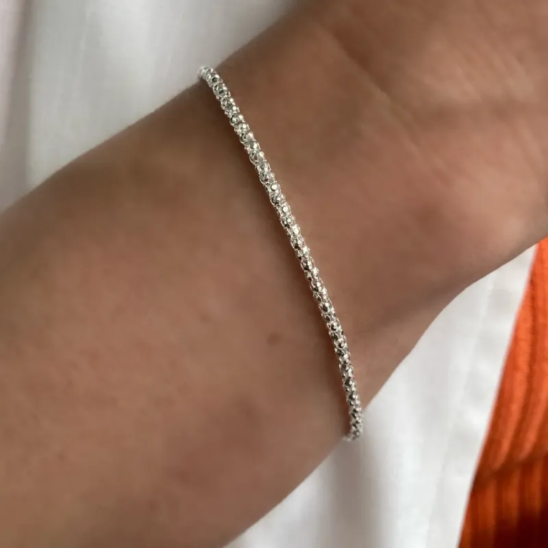PULSEIRA PRATA PIPOCA FIO 250