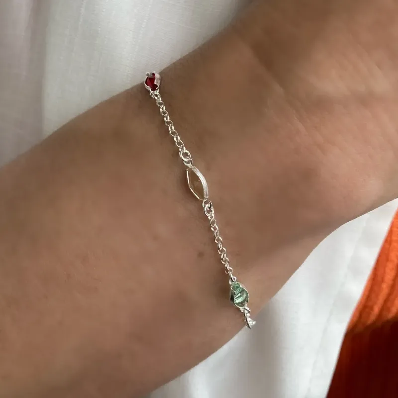 PULSEIRA PRATA ZIRCONIA OVAL COLORS