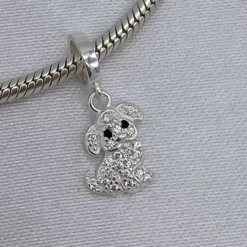 BERLOQUE PRATA CACHORRO CRAVEJADO