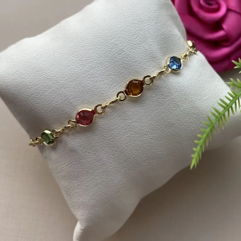 PULSEIRA INFANTIL PEDRAS COLORS