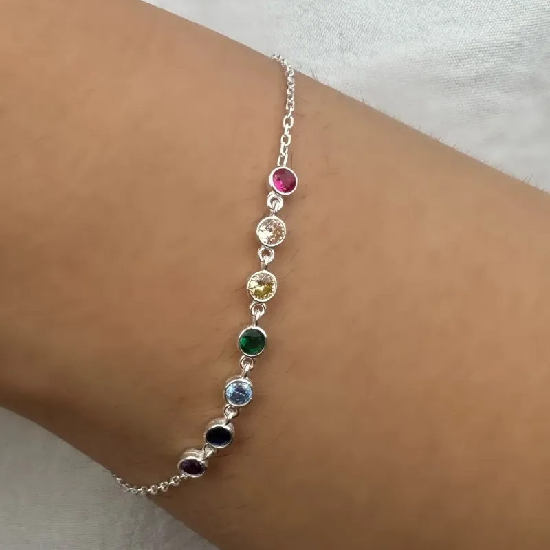 PULSEIRA PRATA PONTO DE LUZ COLORS