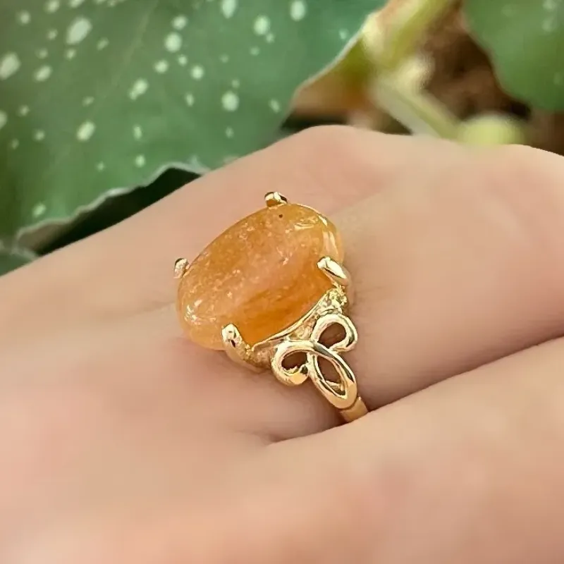 ANEL PEDRA NATURAL ÁGATA LARANJA