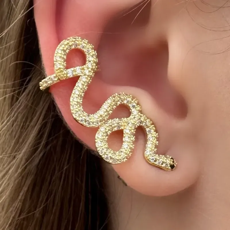 BRINCO EAR CUFF SERPENTE CRAVEJADA