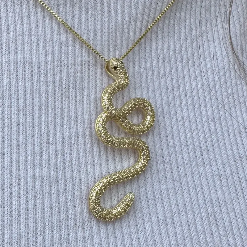 GARGANTILHA SERPENTE CRAVEJADA