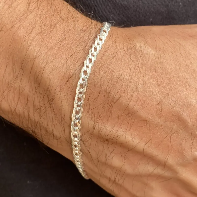 PULSEIRA PRATA GRUMET DUPLA FIO 0,80