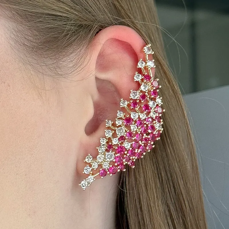 BRINCO EAR CUFF ASA CRAVAJADA RUBI