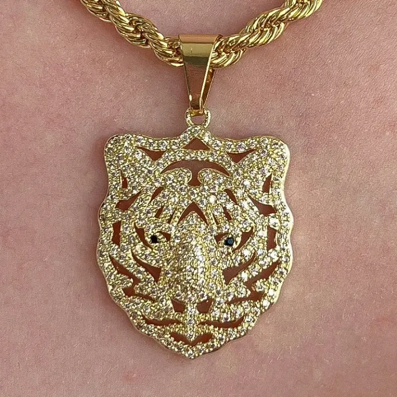 PINGENTE TIGRE CRAVEJADO
