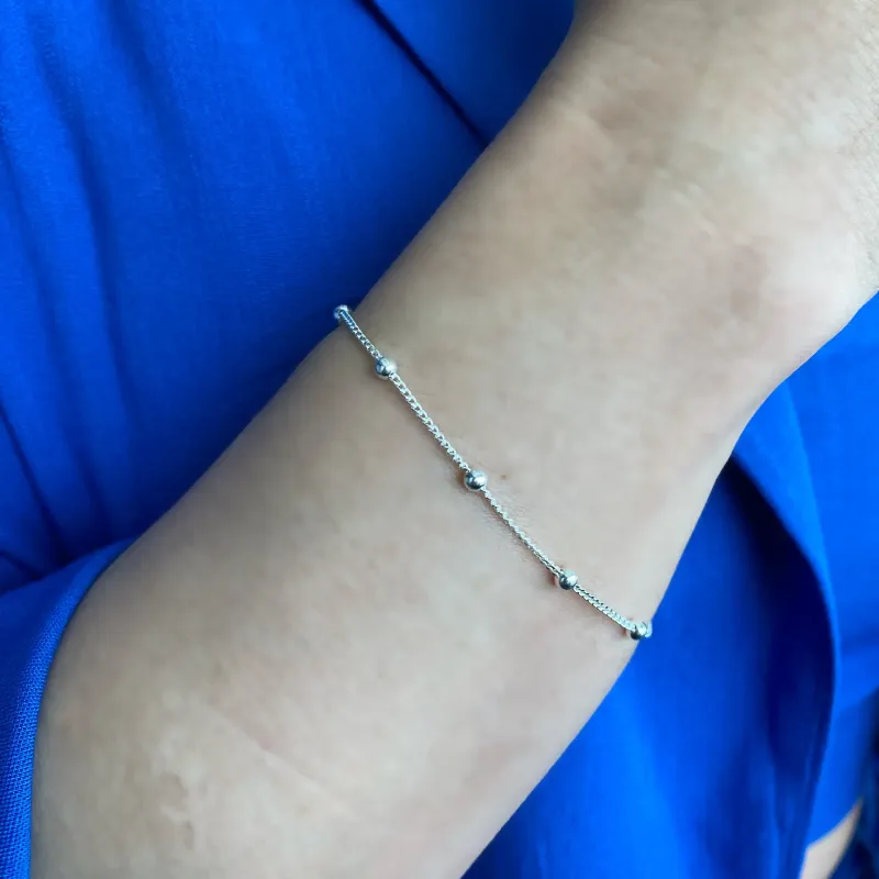 PULSEIRA PRATA BOLINHA 3MM