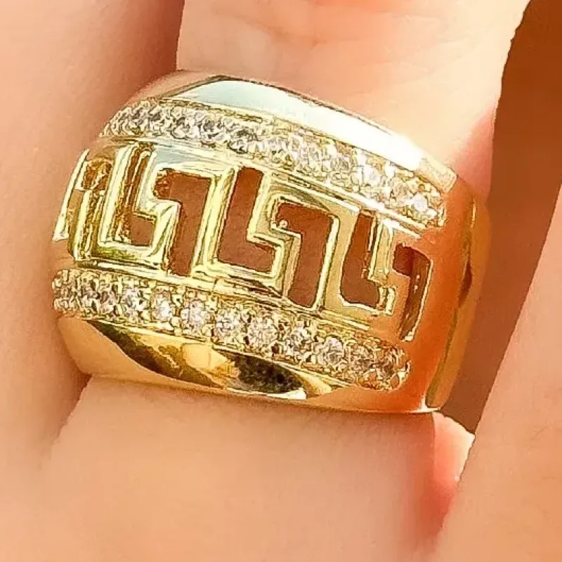 ANEL CRAVEJADO VERSACE INSPIRAÇÃO
