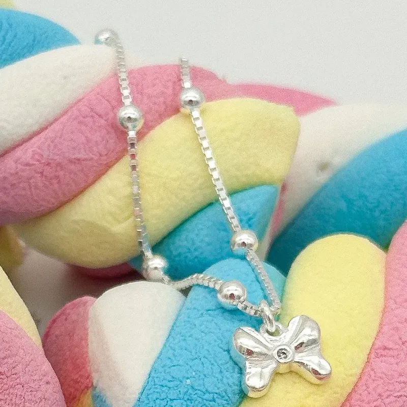 PULSEIRA PRATA INFANTIL LAÇO
