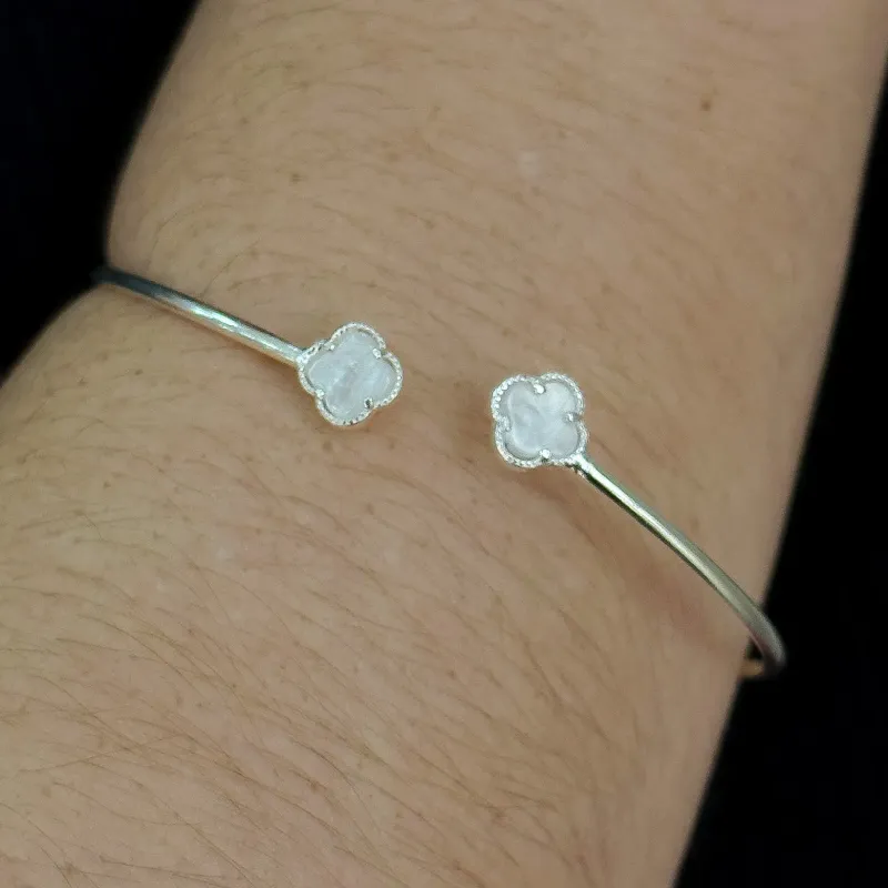 BRACELETE PRATA ALHAMBRA MADRE PEROLA INSPIRAÇÃO