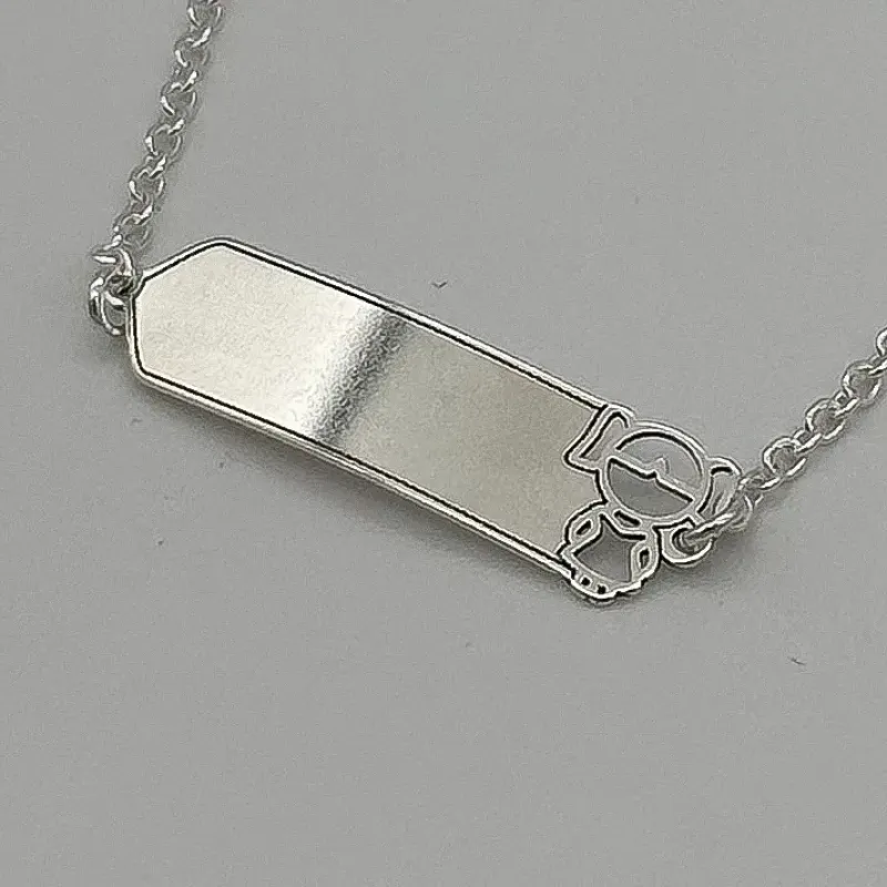 PULSEIRA PRATA INFANTIL PLAQUINHA MENINA