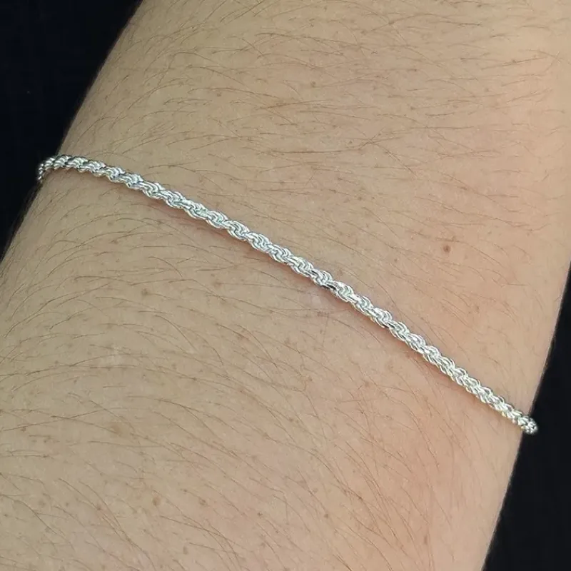 PULSEIRA PRATA CORDÃO BAIANO FIO 040