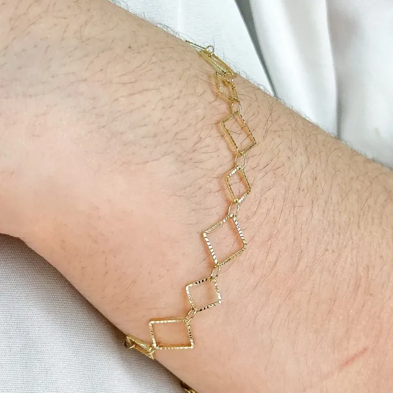PULSEIRA ELOS DIAGONAIS DIAMANTADO