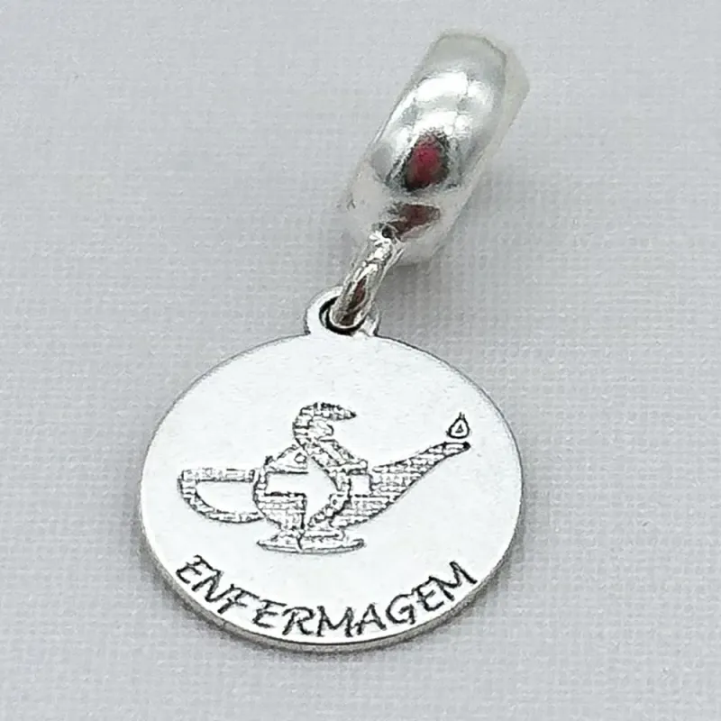 BERLOQUE PRATA MEDALHA ENFERMAGEM