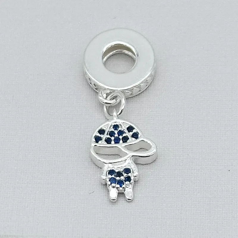 BERLOQUE PRATA MENINO CRAVEJADO AZUL