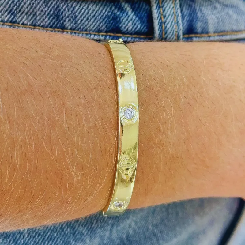 BRACELETE ISPIRAÇÃO CARTIER COM ZIRCONIA
