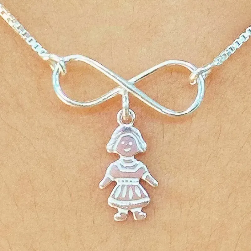 GARGANTILHA PRATA MENINA COM INFINITO