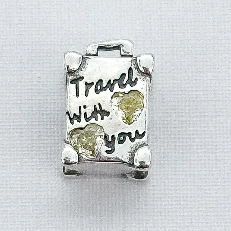 BERLOQUE PRATA PASSANTE MALA TRAVEL WIH YOU COM PEDRAS