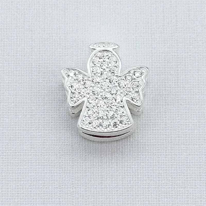 PINGENTE PRATA ANJO CRAVEJADO PARA PULSEIRA PANDORA