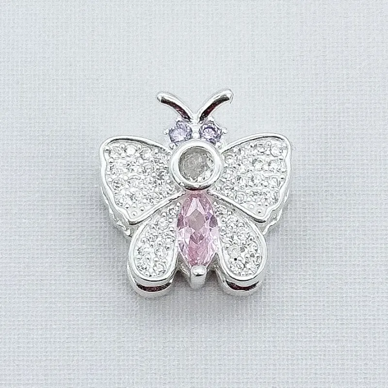 PINGENTE PRATA BORBOLETA CRAVEJADA PARA PULSEIRA PANDORA