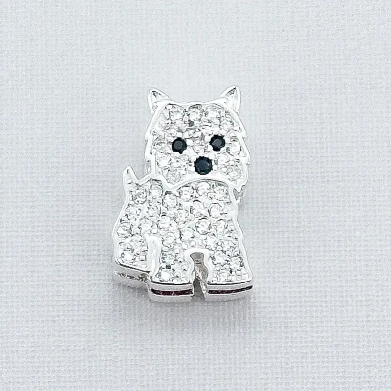 PINGENTE PRATA CACHORRO CRAVEJADO PARA PULSEIRA PANDORA
