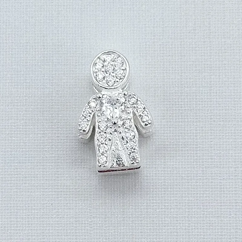 PINGENTE PRATA MENINO CRAVEJADO PARA PULSEIRA PANDORA
