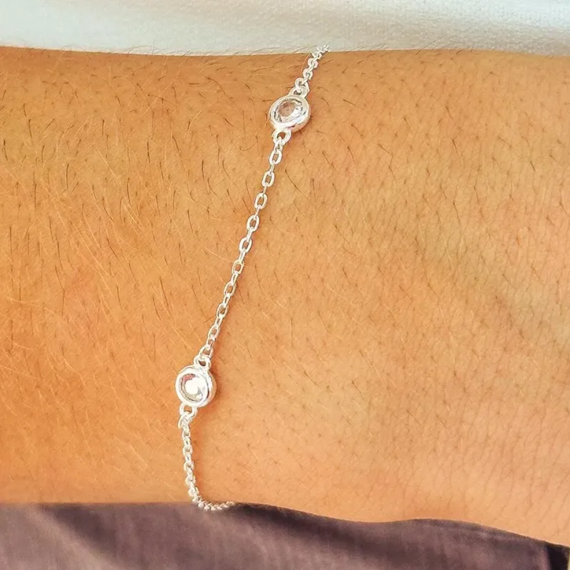 PULSEIRA PRATA PEDRA CRISTAL