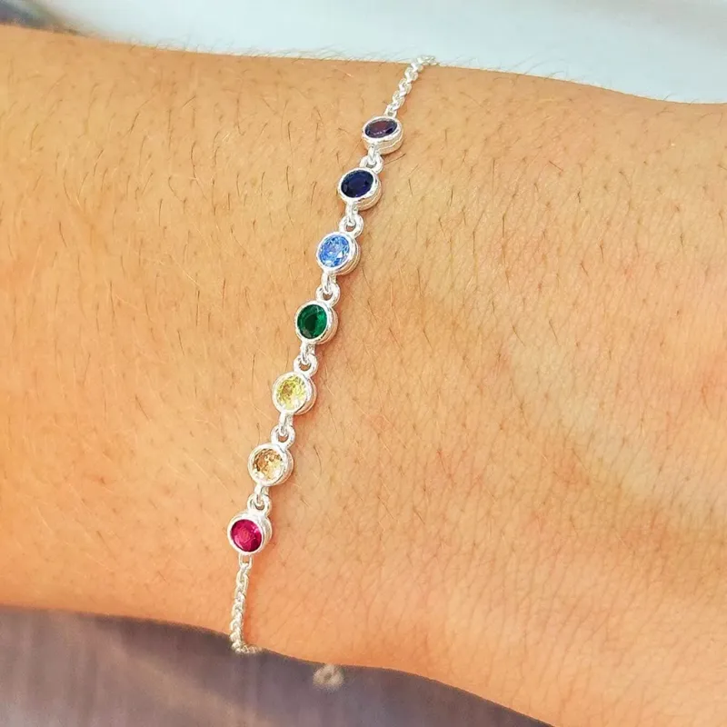 PULSEIRA PRATA PEDRAS COLORS
