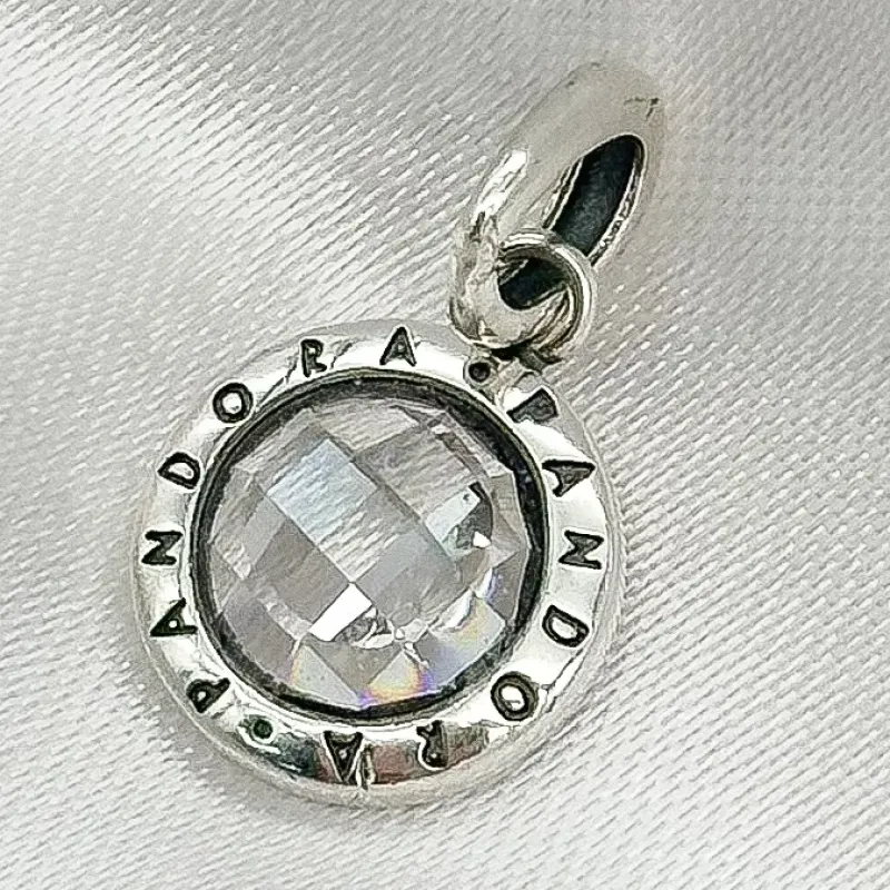 BERLOQUE PRATA PEDRA CRISTAL PANDORA