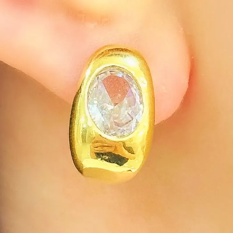 BRINCO NEIA ARGOLA PEDRA OVAL