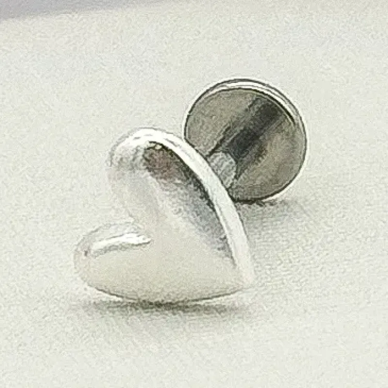 PIERCING PRATA CORAÇÃO CRAVEJADO