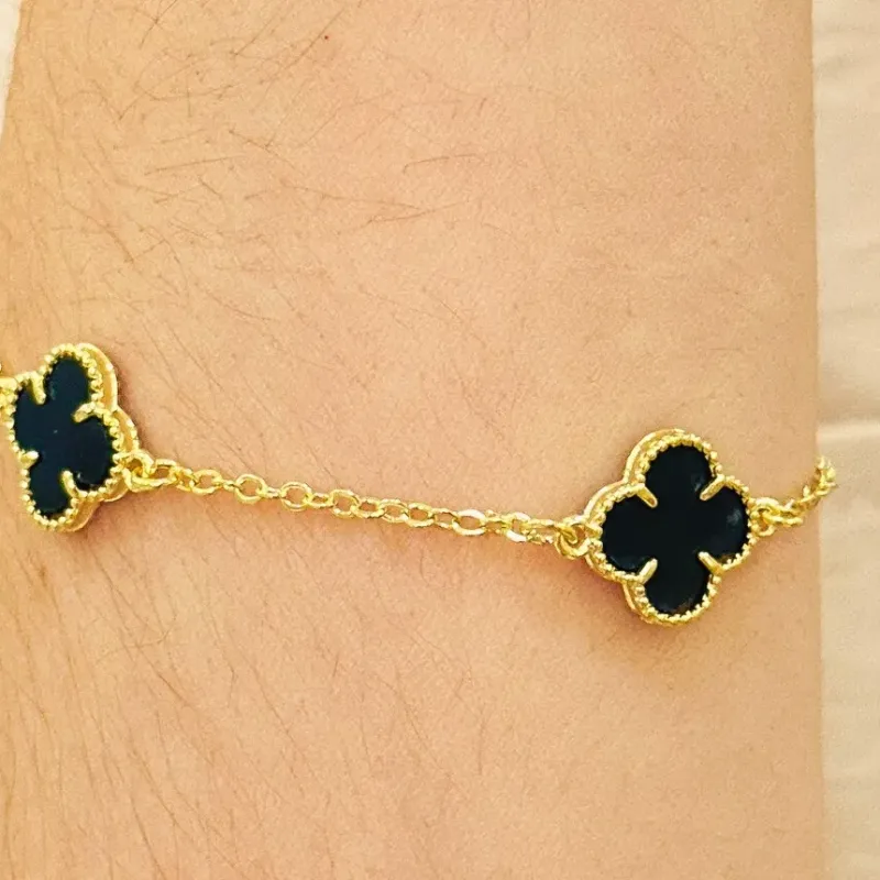 PULSEIRA ALHAMBRA INSPIRAÇÃO VAN CLEEF PEDRA PRETA
