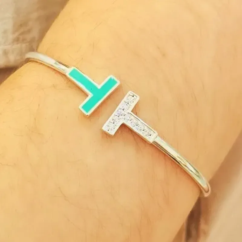 BRACELETE PRATA CRAVEJADO TIFFANY INSPIRAÇÃO
