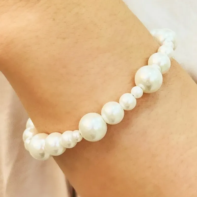 PULSEIRA PRATA PEROLAS 9,8,6,4 MM