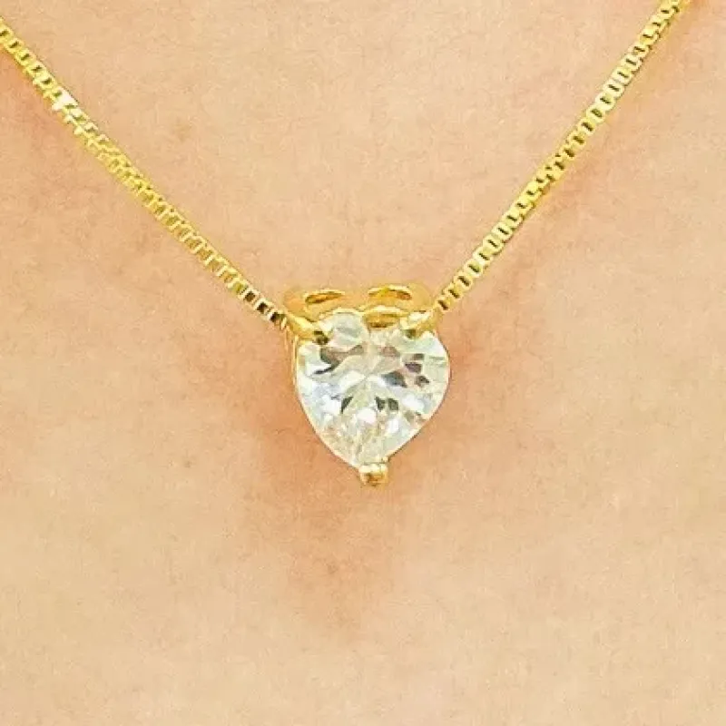 GARGANTILHA CORAÇÃO ZIRCONIA CRISTAL