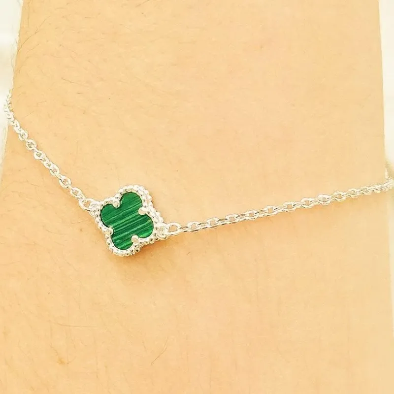 PULSEIRA PRATA VAN CLEEF MALAQUITA