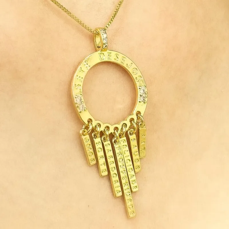 GARGANTILHA 7 DESEJOS COM ZIRCONIA