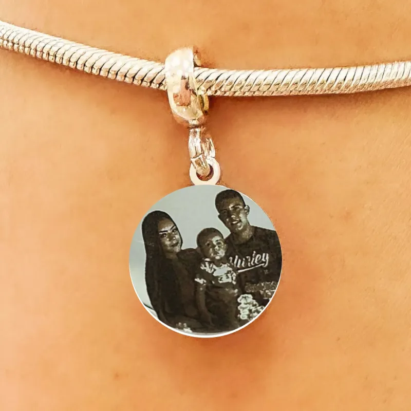 BERLOQUE PRATA MEDALHA FOTOGRAVAÇÃO