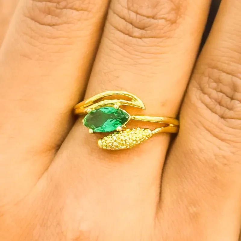ANEL COBRA PEDRA VERDE ESMERALDA