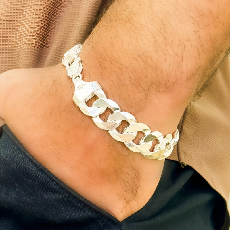 PULSEIRA PRATA GRUMET FLAT F400