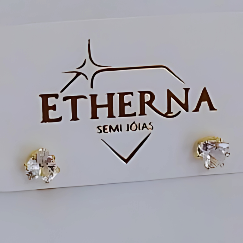 BRINCO ZIRCONIA CORAÇÃO CRISTAL 3MM