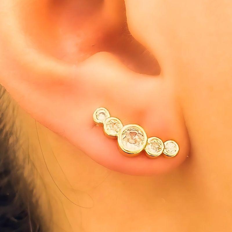 BRINCO EAR CUFF 5 PONTOS DE LUZ CRISTAL