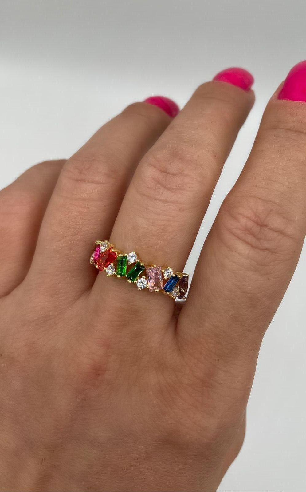 ANEL ZIRCONIAS NAVETE COLORS